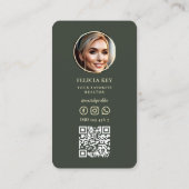 Carte De Visite Élégant agent immobilier floral (Dos)