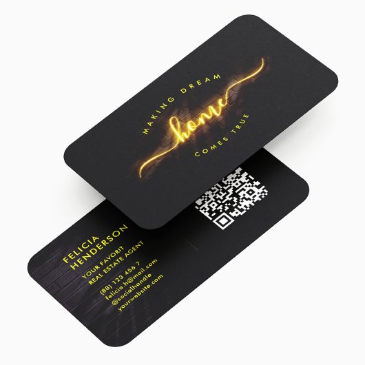 Carte De Visite Élégant agent immobilier moderne Realtor QR