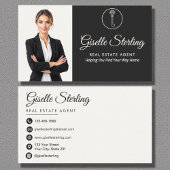 Carte De Visite Élégant agent immobilier photo neutre