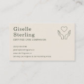 Carte De Visite Élégant aidant professionnel et compagnon principa (Devant)