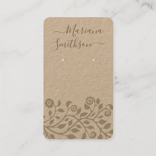 Carte De Visite Élégant Ajouter votre QR Code Boucles d'oreilles C (Devant)