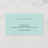 Carte De Visite Elégant ananas Boutique Mint (Dos)