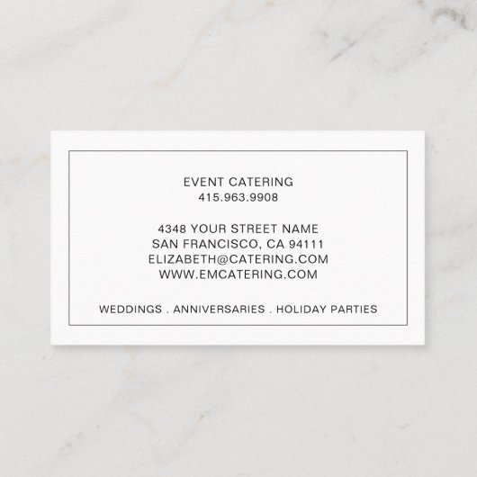 Carte De Visite Élégant ananas stylé Logo de restauration (Dos)