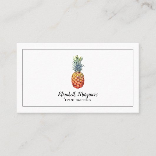 Carte De Visite Élégant ananas stylé Logo de restauration (Devant)