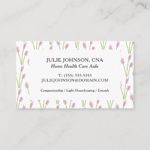 Carte De Visite Élégant ANC Soins de santé à domicile Pink Floral 