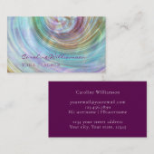Carte De Visite Elégant Aqua Bleu Vert Pourpre Shell Yoga Enseigna (Devant / Derrière)