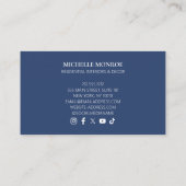 Carte De Visite Elégant Aquarelle bleu Ginger Jar Design d'intérie (Dos)