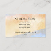 Carte De Visite élégant aquarelle design bleu et jaune (Dos)