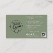 Carte De Visite Elégant aquarelle fleuriste logo QR Code (Dos)