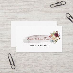 Carte De Visite Elégant aquarelle Floral Bourgogne Professionnel