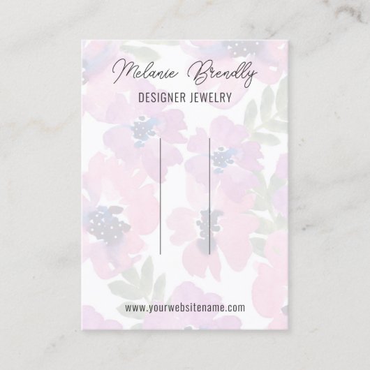 Carte De Visite Elégant aquarelle Floral Clip Display (Devant)