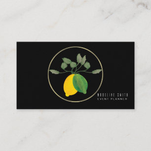 Carte De Visite Elégant aquarelle Lemon Event Planner