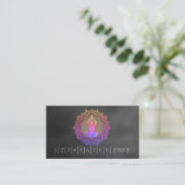 Carte De Visite Élégant aquarelle Mandala YOGA Instructor Logo (Debout devant)