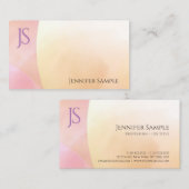 Carte De Visite Élégant Aquarelle Moderne Monogramme Simple Conçu (Devant / Derrière)