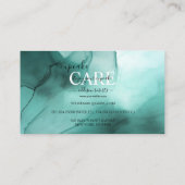 Carte De Visite Elégant Aquarelle moderne Turquoise Cupcake Care B (Dos)