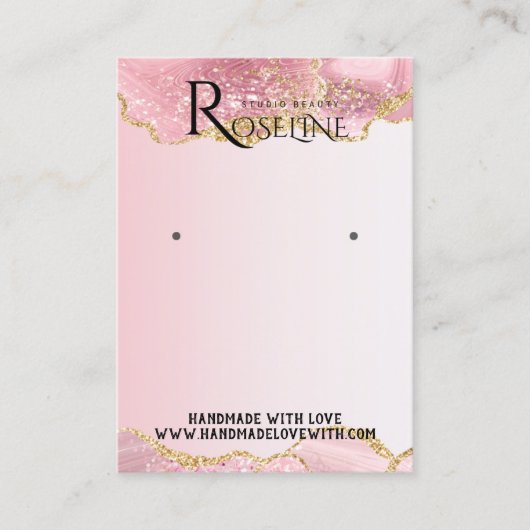 Carte De Visite Élégant Aquarelle rose parties scintillant Elevage (Devant)