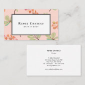 Carte De Visite Elégant Aquarelle rose Peach Professionnel (Devant / Derrière)