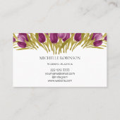 Carte De Visite Elégant Aquarelle Tulip Flowers Professionnel (Dos)