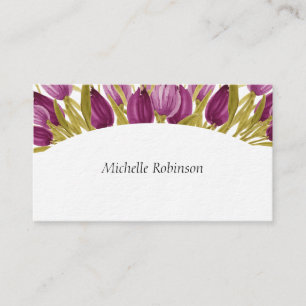 Carte De Visite Elégant Aquarelle Tulip Flowona Professionel