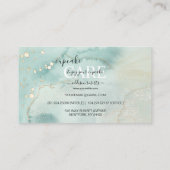 Carte De Visite Elégant Aquarelle Vert Cupcake Care Busin (Dos)