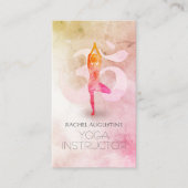 Carte De Visite Élégant Aquarelle Yoga Méditation Pose Om Symbole (Devant)