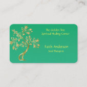 Carte De Visite Élégant Arbre d'or guérison spirituelle (Devant)