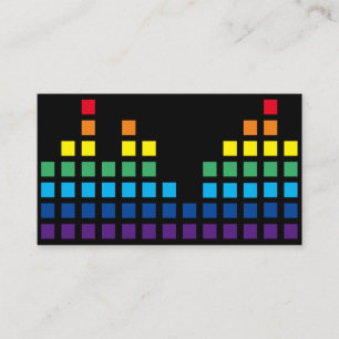 Carte De Visite Élégant arc-en-ciel carré égaliseur de musique dj