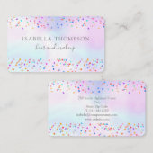 Carte De Visite Élégant arc-en-ciel holographique (Devant / Derrière)