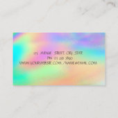 Carte De Visite Elégant arc-en-ciel Holographique, Lotus Or (Dos)
