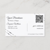 Carte De Visite Élégant Argent avec Logo et Code QR à Lignes Brill (Dos)