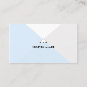 Carte De Visite Élégant Argent, Bleu Clair & Blanc