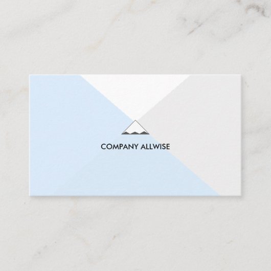 Carte De Visite Élégant Argent, Bleu Clair & Blanc (Devant)