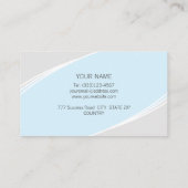 Carte De Visite Élégant argent, bleu turquoise clair et blanc (Dos)