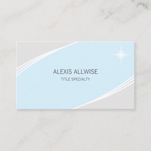 Carte De Visite Élégant argent, bleu turquoise clair et blanc (Devant)