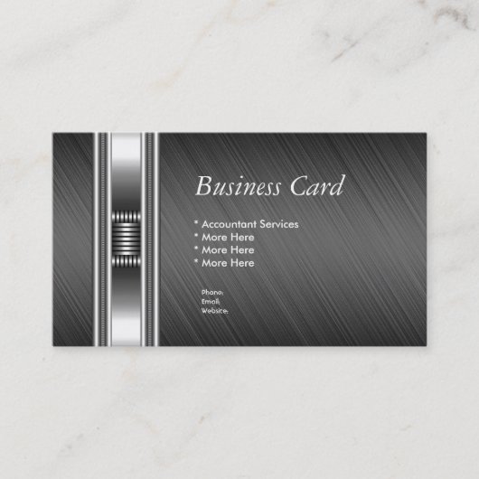 Carte de visite Elegant Argent Chrome Grey Elite (Devant)