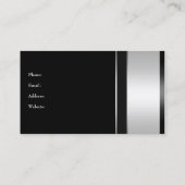 Carte De Visite Élégant argent Chrome métal noir (Dos)