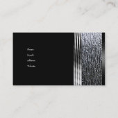 Carte De Visite Elégant Argent Chrome Métal Noir 2 (Dos)