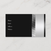 Carte De Visite Elégant Argent Chrome Métal Noir 3 (Dos)
