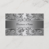 Carte De Visite Élégant Argent Classé Embossé Diamant Image (Devant)
