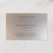 Carte De Visite Élégant Argent d'or monogramme moderne (Dos)