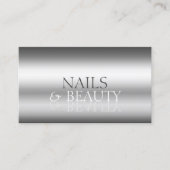 Carte De Visite Élégant Argent élégant Mirror Font Professionnel (Devant)