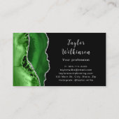 Carte De Visite Élégant argent et vieillissement vert foncé (Dos)