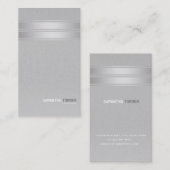 Carte De Visite Élégant Argent Faux Stripes Professionnel Personna (Devant / Derrière)