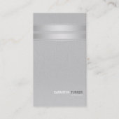 Carte De Visite Élégant Argent Faux Stripes Professionnel Personna (Devant)