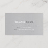 Carte De Visite Élégant Argent Faux Stripes Professionnel Personna (Dos)