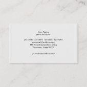 Carte De Visite Élégant Argent fin blanc rayé noir plaque (Dos)