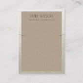 CARTE DE VISITE ÉLÉGANT ARGENT FRONTIÈRE POUCE KRAFT ÉCRAN DE LACE (Devant)