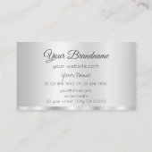 Carte De Visite Élégant Argent Glamour Professionnel et Simple (Dos)
