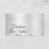 Carte De Visite Élégant Argent Glamour Professionnel et Simple (Devant)