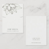 CARTE DE VISITE ÉLÉGANT ARGENT GRIS LOTUS SIMPLE ÉCRAN (Devant / Derrière)